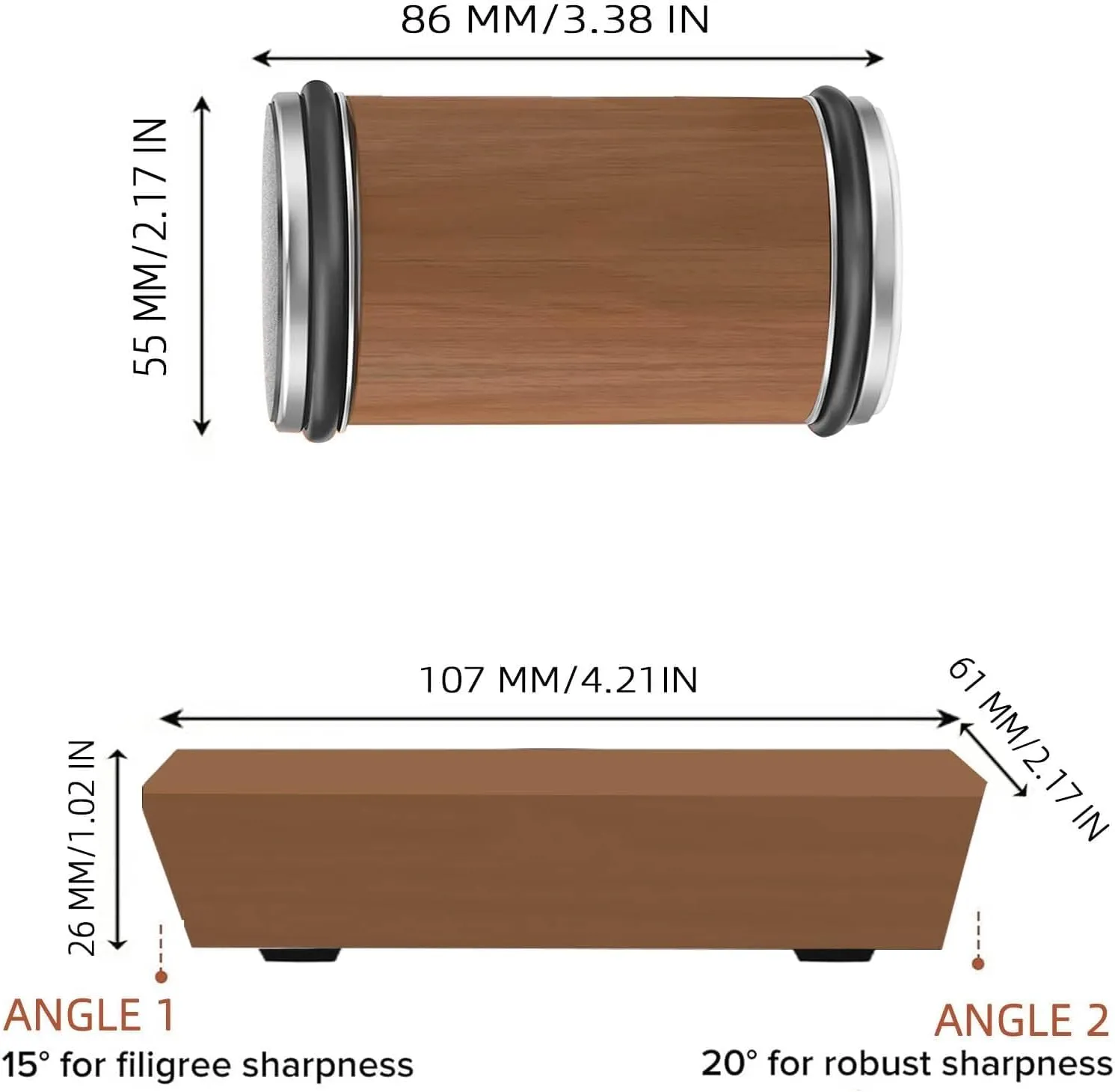 Rolling Knife Sharpener Kit, Rolling Knife Sharpener with 4 Diamond & 2 Corundum Discs,15 & 20 Degree Magnetic Angle for Kitchen Knives,Work Sharp Kitchen Knife Sharpener (SET-B)