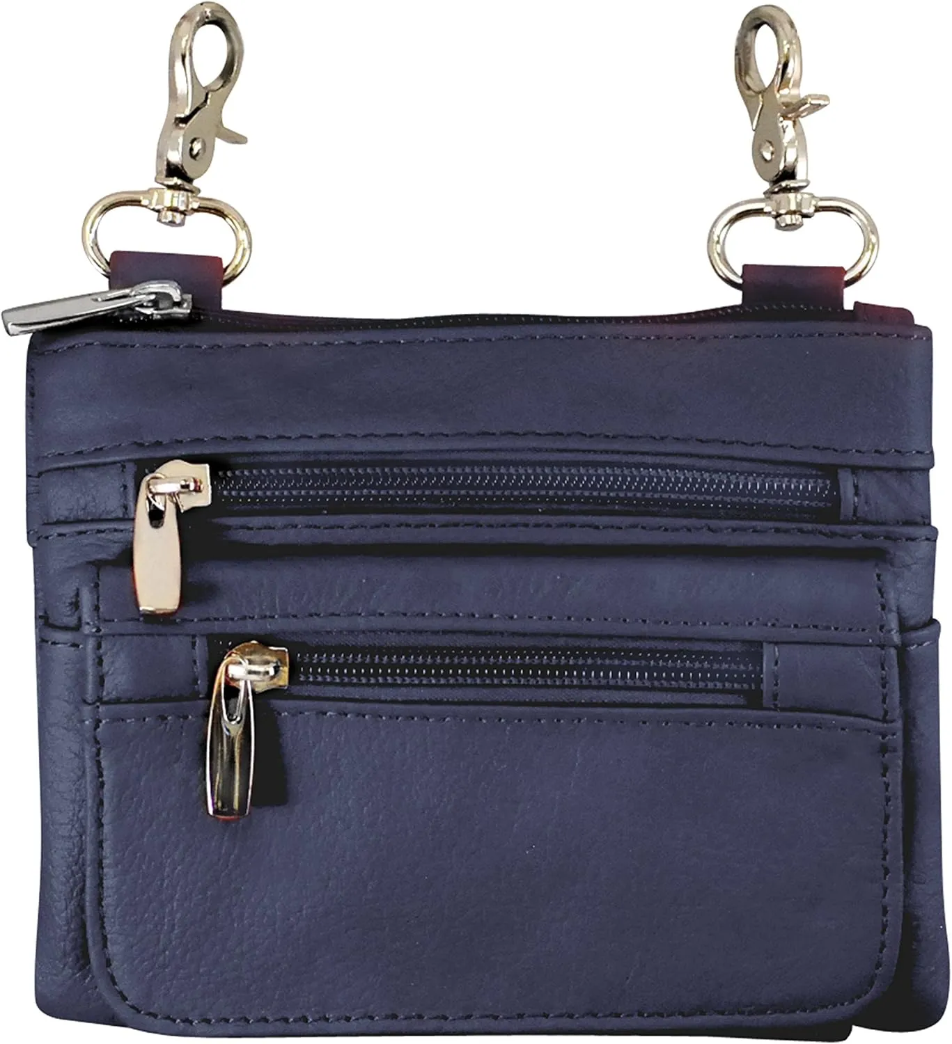 Roma Leathers Motorcyclist Fanny Pack - Four Main Compartments, Shoulder Strap - Navy