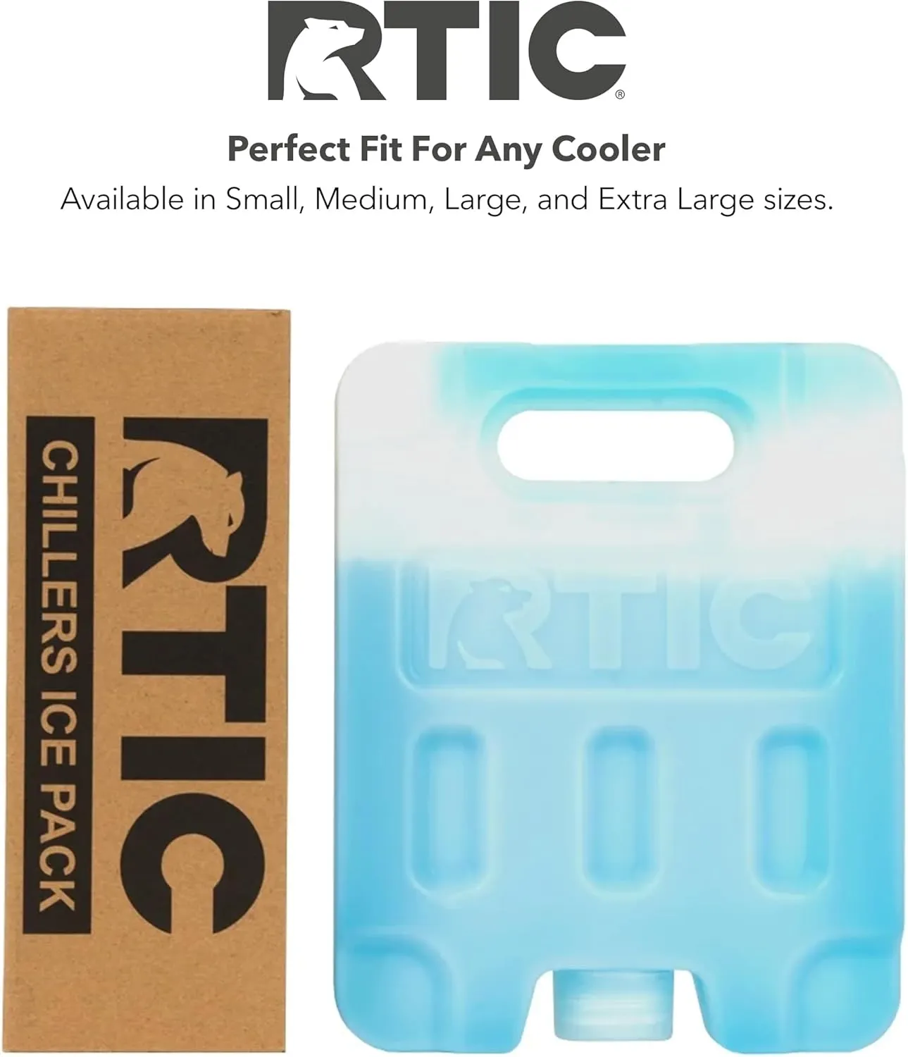 RTIC Refreezable Reusable Cooler Ice Packs Cold Ice Chest Pack Long-Lasting Break-Resistant for Food, Drink, Travel and Storage, 2 Pack