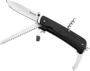 RUIKE LD32-B Black G10 Multi-Pocket Knife Folding 3" Mirror Blade & Saw