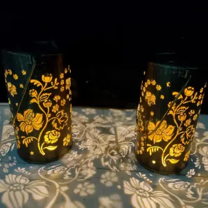 Rynx | Taomika 2 Pack Solar Lanterns Garden Hanging Solar Lanterns Outdoor Waterproof, Solar Lantern Metal LED Decorative For Patio Garden, Path, Fence, Walkway, Decorative Light