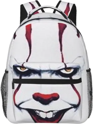 S-tephen King's IT Casual Student Backpack With Adjustable Shoulder Straps And Cushioned Back For Comfort Black