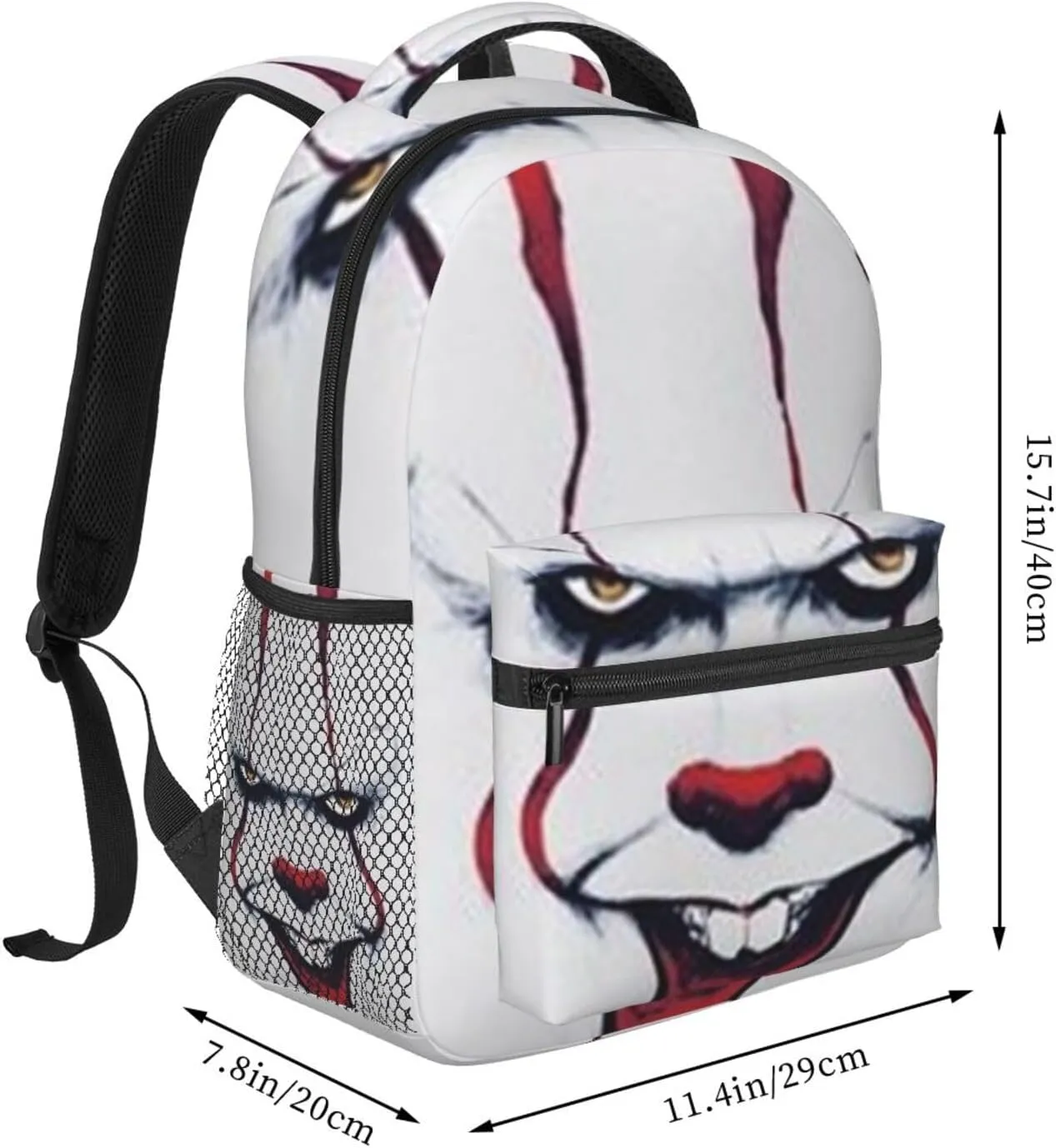S-tephen King's IT Casual Student Backpack With Adjustable Shoulder Straps And Cushioned Back For Comfort Black