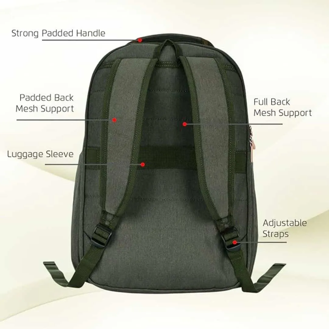Safari Dart 2 24L College backpack, 2 compartments, 17" laptop compatible, college backpack bags for women and men, travel bag, Ideal for Students, Color - Olive