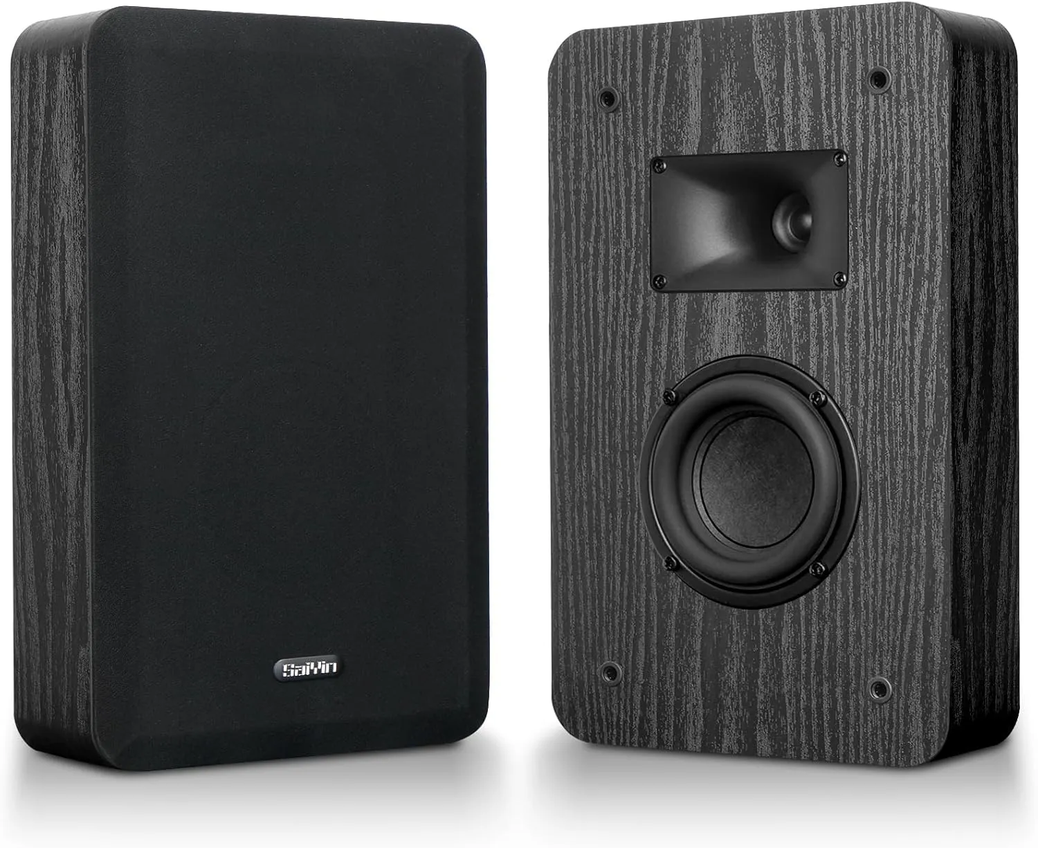 Saiyin On-Wall Speakers (Pair) - Compact & Powerful Wall-Mountable Surround Sound Speakers, 3.5-Inch Woofer with Precision Horn Tweeter, 2-Way Passive Speakers for Crystal Clear Audio