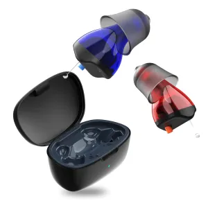 Saturn OTC Hearing Aid for Seniors and Adults Rechargeable Hearing Amplifier Comfort Design, Noise Cancellation, Aid and Hearing Aid, Discreet and Virtually Invisible In-Ear Devices (Black)