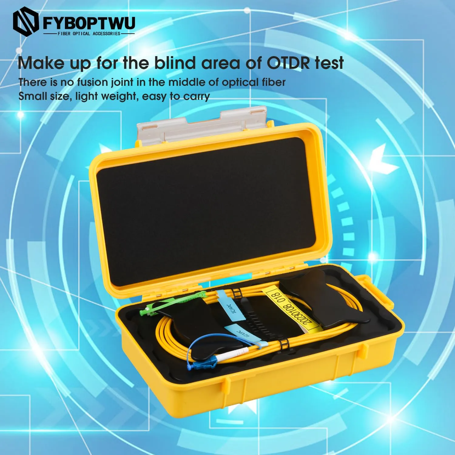 SC/APC-LC/UPC Singlemode SM（9/125） OTDR Launch Cable Box Extension Cord OTDR Dead Zone Eliminator Fiber Optic Tester (1000m)