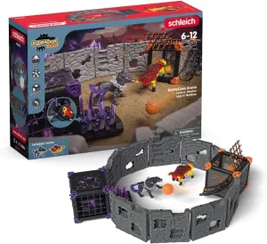 Schleich Eldrador Creatures - 71 PC BattleCave Arena Lava Vs. Shadow Playset - Lava Bull and Shadow Hound Set - Animal Monster Figurines for Boys and Girls - Fun Monster Toys for Kids Ages 7 