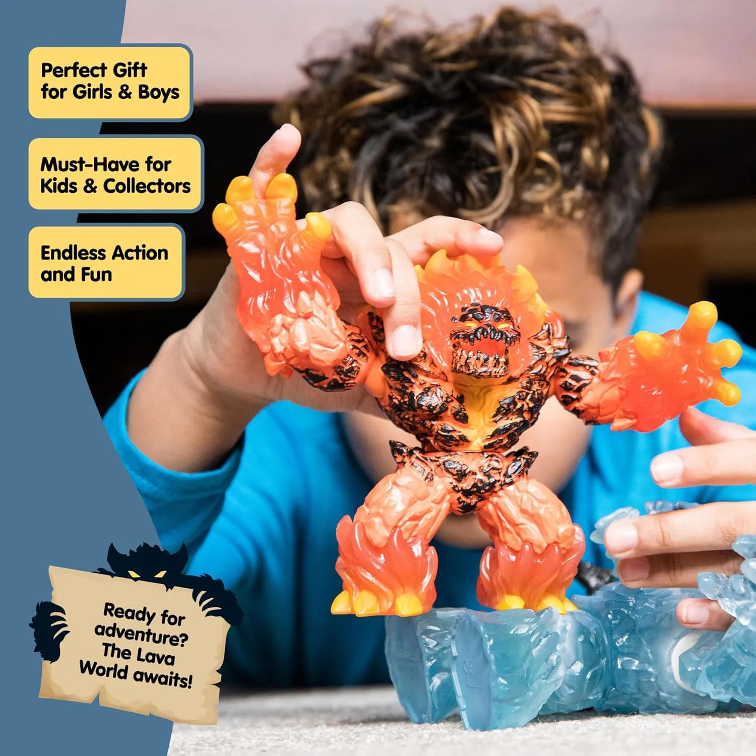Schleich Eldrador Creatures - 7" Lava Smasher Monster - Fun Movable Magma Monster Action Figure for Boys and Girls - Fantasy Fire Beast Figurine - Durable Elemental Creature - Toys for Kids Ages 7 