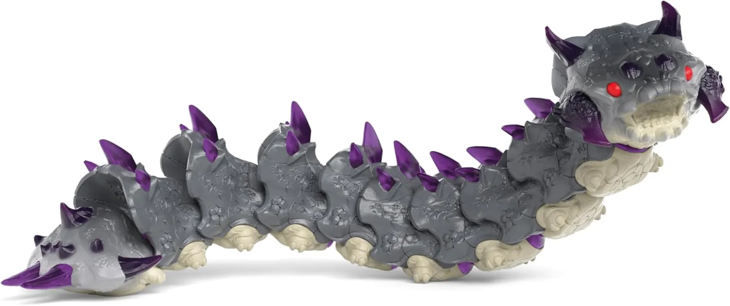 Schleich Eldrador Creatures - Big, 10" Shadow Worm. Cool Movable Action Figure for Boys and Girls. Fun, Imaginative Play Figurine. Durable, Fantasy Animal Beast Monster Toys for Kids Ages 7 , 70830