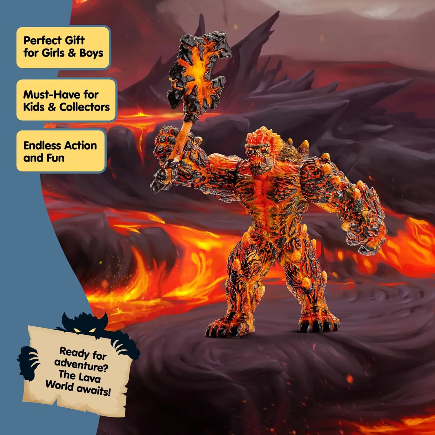 Schleich Eldrador Creatures Mythical Monster - Posable Lava Golem Fantasy Action Figure, Highly Durable, for Boys and Girls Ages 7 