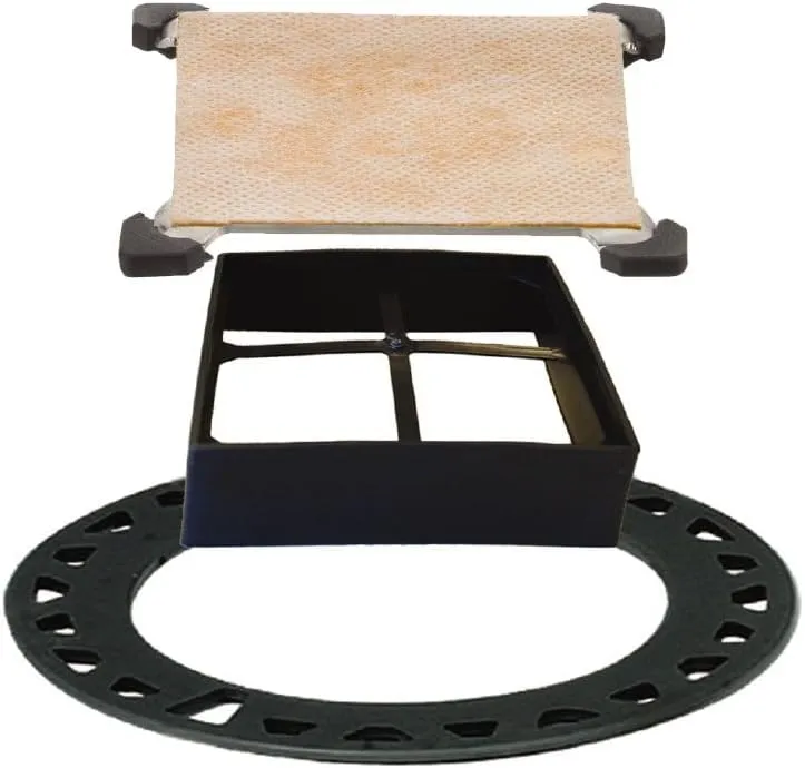 Schluter Kerdi-Drain Grate Kit Tile with Integrated Slope Bonding Flange - Ideal for Bathroom or Wet Rooms - 4", Adjustable - KD4GRKECS