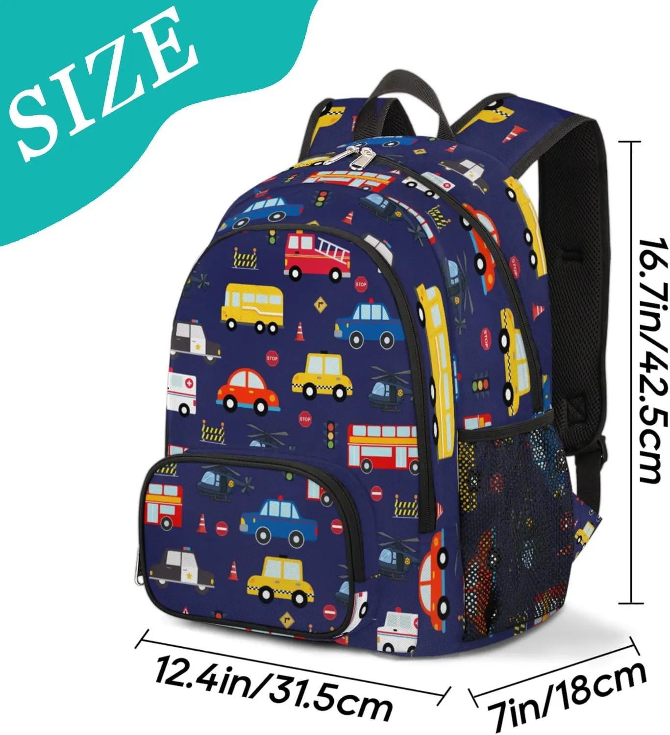 School Backpack for Boys Teens - Waterproof College School Bag Bookbag Daypack Travel Backpack for Woman Man,Car