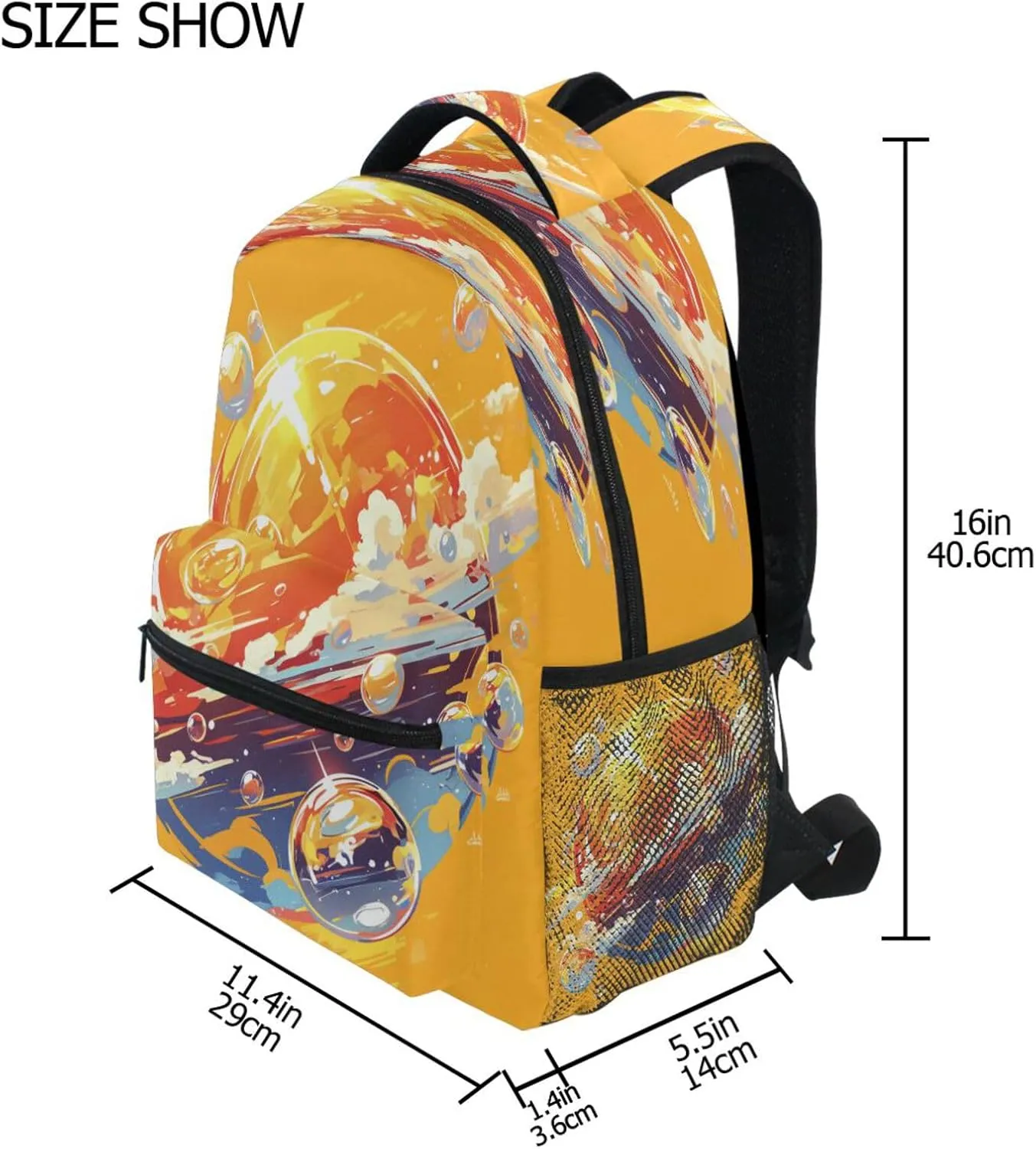 School Backpack for Men and Women Waterproof Backpack With Water Bottle Pocket with Chest Strap for Business Work College Travel Trip Squash (summer) Style