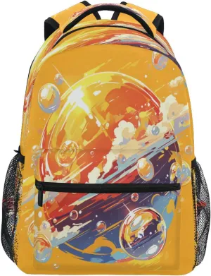 School Backpack for Men and Women Waterproof Backpack With Water Bottle Pocket with Chest Strap for Business Work College Travel Trip Squash (summer) Style