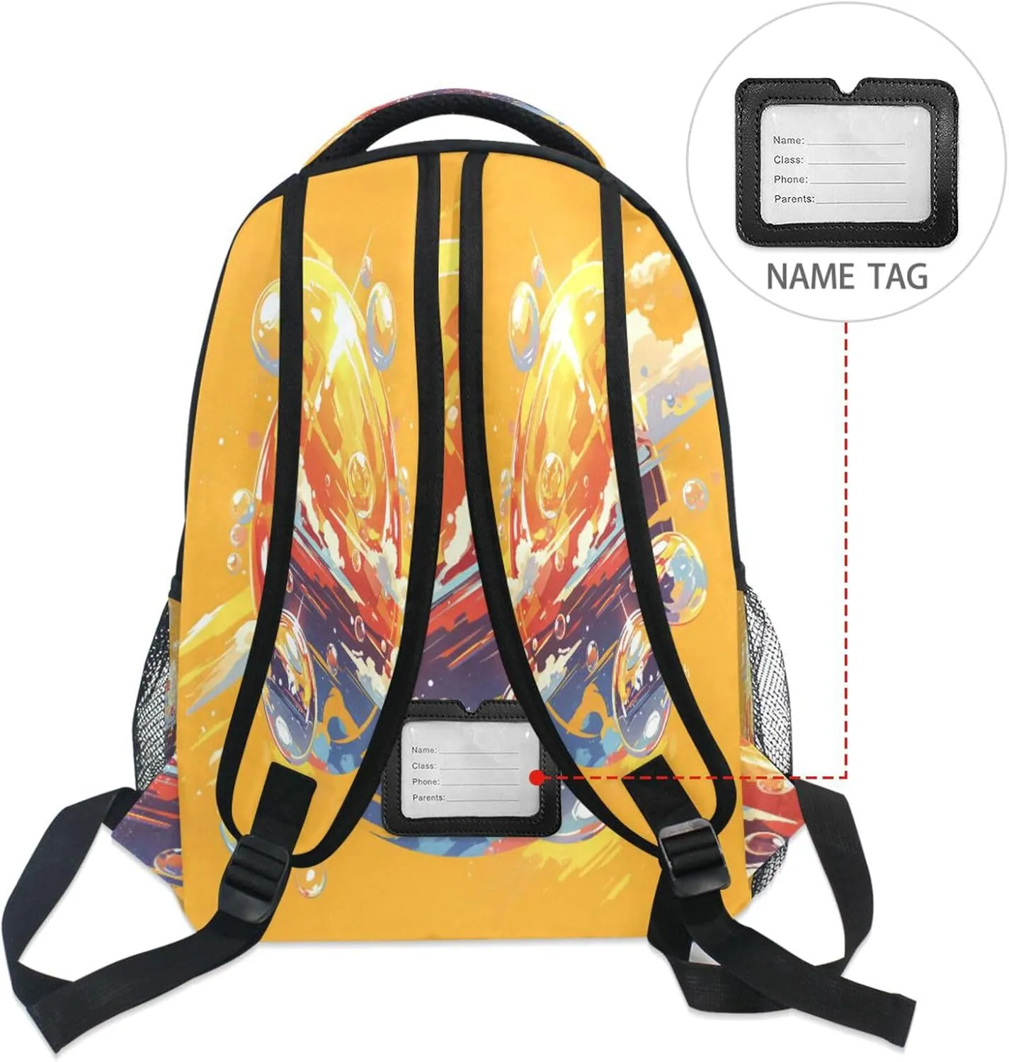 School Backpack for Men and Women Waterproof Backpack With Water Bottle Pocket with Chest Strap for Business Work College Travel Trip Squash (summer) Style