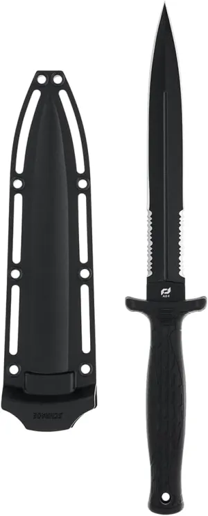 Schrade Delta Class Needle Magnum Serrated Fixed Blade with High Carbon Stainless Steel for Outdoor Survival