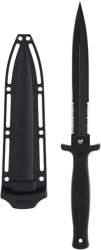 Schrade Delta Class Needle Magnum Serrated Fixed Blade with High Carbon Stainless Steel for Outdoor Survival