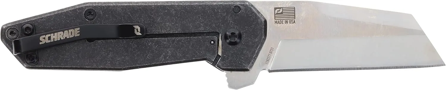 Schrade Slyte Made in USA with Wharncliffe D2 Blade, Ultra Glide Technology, Stainless Steel Handle for Everday Carry, EDC