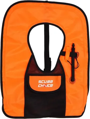 Scuba Choice Adult Snorkel Vest with Front Pocket, Safety Whistle & Adjustable Strap, Lightweight Inflatable Swim Vest, Portable Snorkeling Gear for Adults Over 200lbs, Buoyancy Aid, Orange X-Large