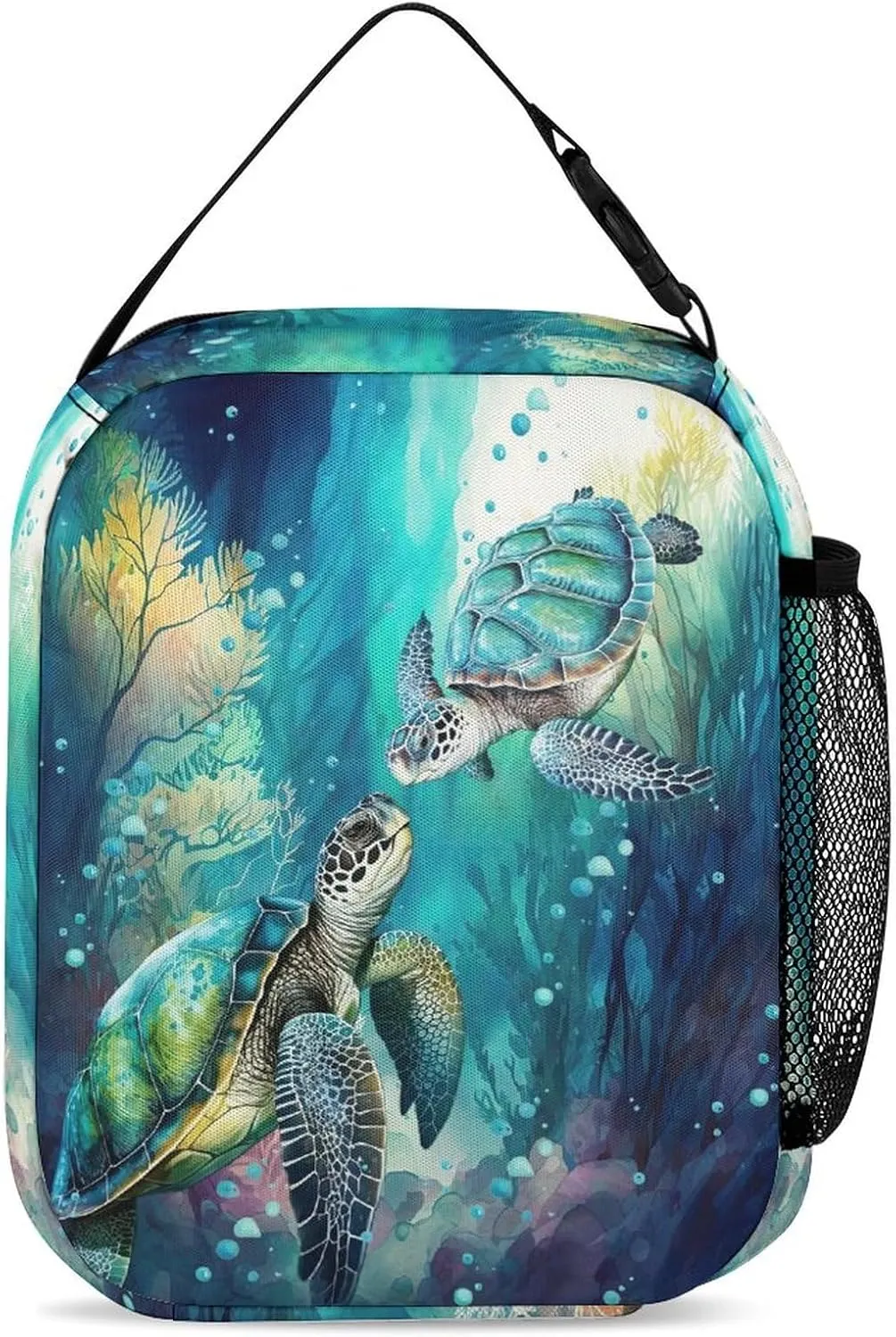 Sea Turtle Backpack with Lunch Box & Pencil Case for Kids Girls Boys School, 16 Inch Cute Sea Turtle Bookbag, School Backpack for Students Children, Lightweight, Large Capacity