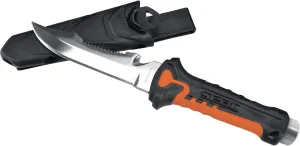 SEAC Rapid, Safety Knife for Diving and Underwater Fishing, Stainless Steel, 4.13 in, Black/Red