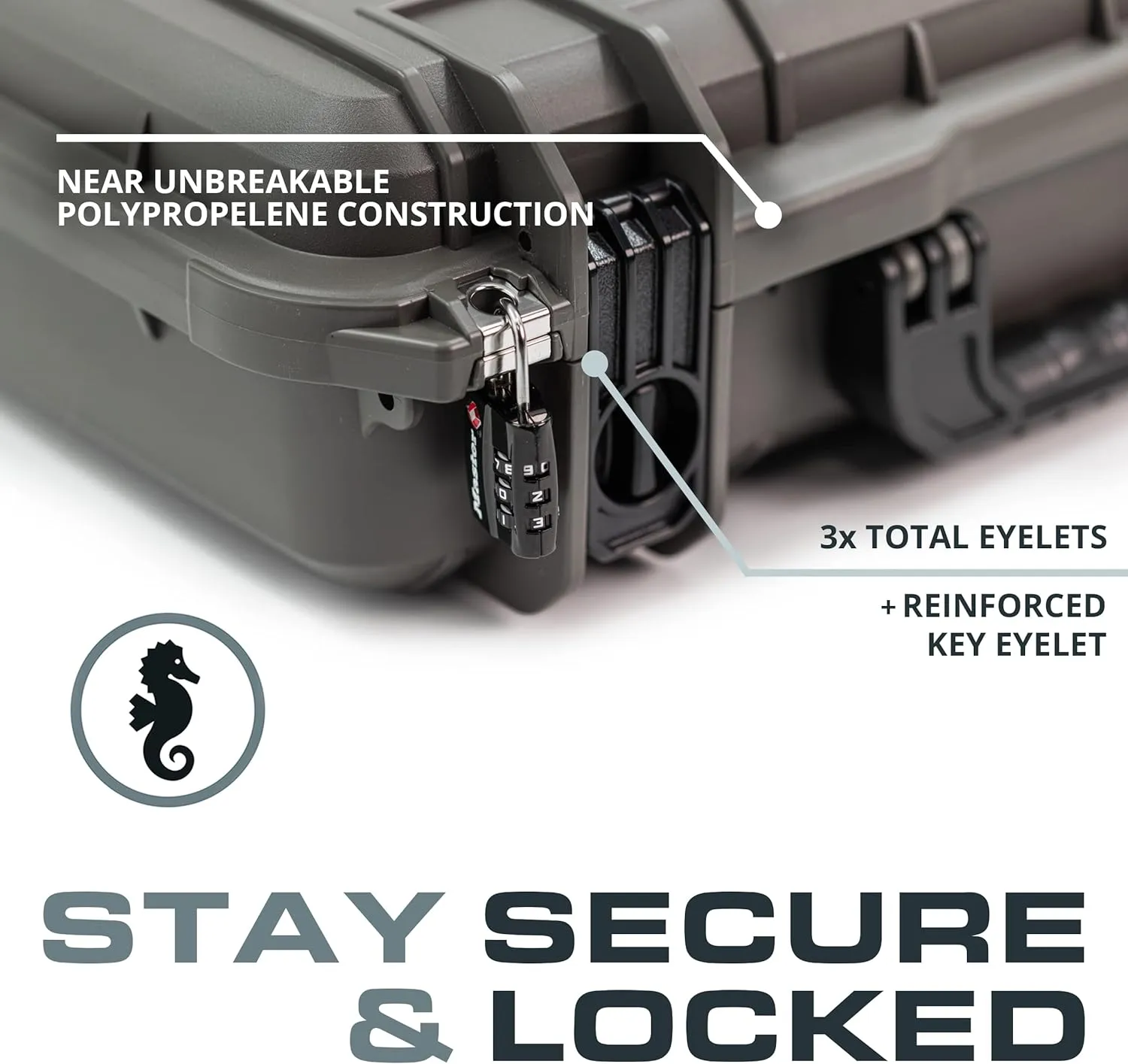 Seahorse 130 Heavy Duty Protective Dry Box Case - TSA Approved/Mil Spec / IP67 Waterproof/USA Made for Cameras, Action Cameras, Ammo, First Aid Kits