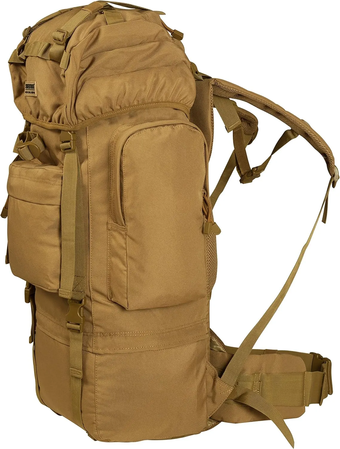 Seibertron 65L Internal-frame Waterproof Backpack Rain Cover Included Khaki