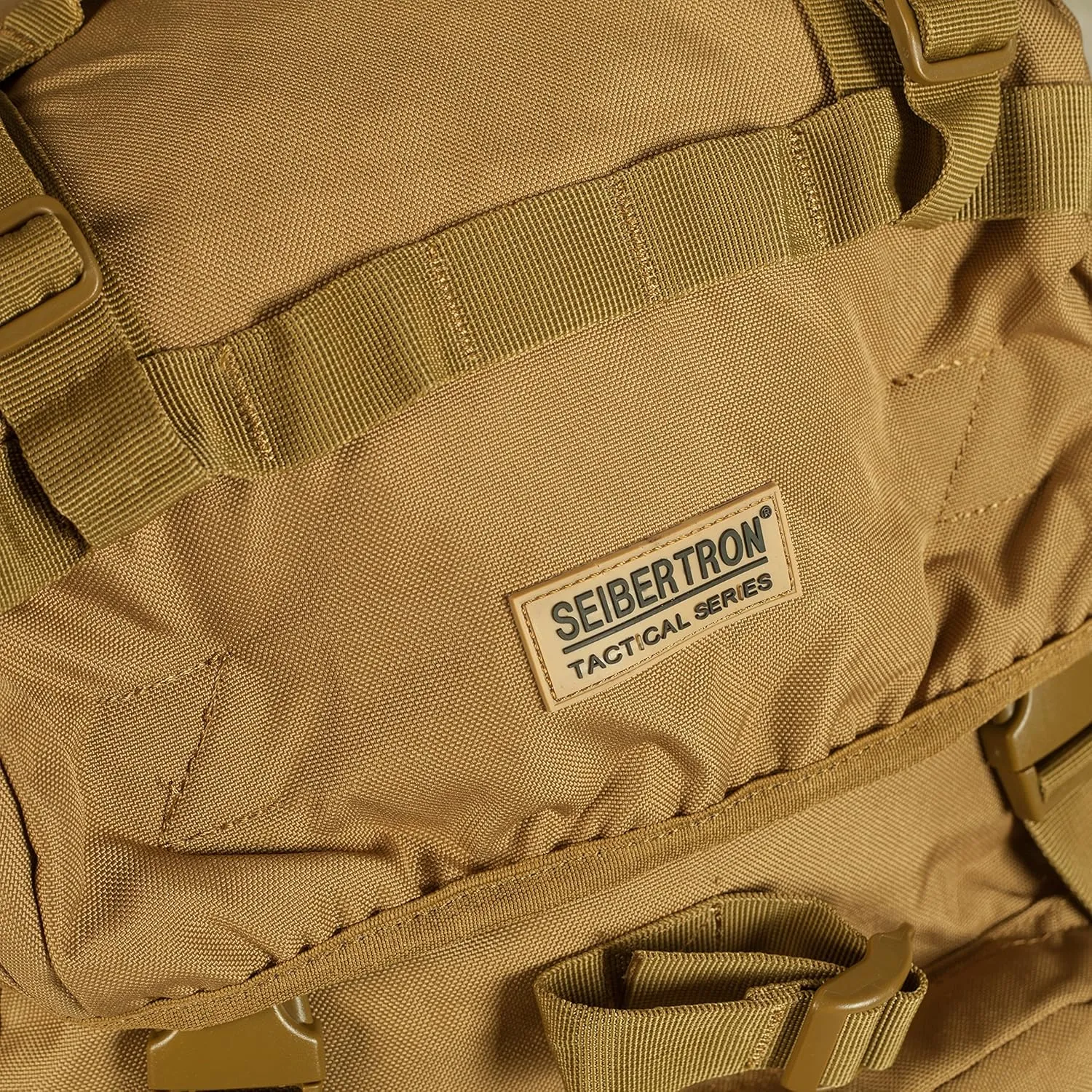 Seibertron 65L Internal-frame Waterproof Backpack Rain Cover Included Khaki
