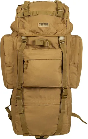 Seibertron 65L Internal-frame Waterproof Backpack Rain Cover Included Khaki