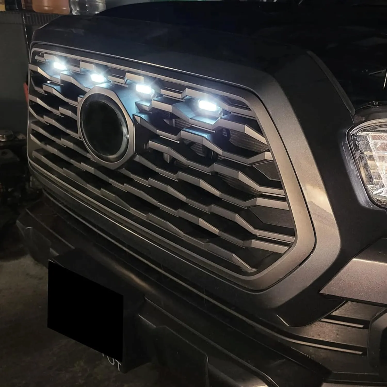 Seven Sparta Upgraded 4 PCS Grill Lights Compatible with 2020-2023 Toyota Tacoma Off Road & Sport OEM Grille Aftermarket Grille Light with Two Fuse Adaptors