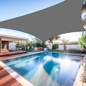 Shade&Beyond Waterproof Sun Shade Sail 12'x16' Rectangular Dark Grey Shade Sail, UV Block Sun Shades Outdoor, Shade Canopy for Garden Patio Backyard Lawn Deck