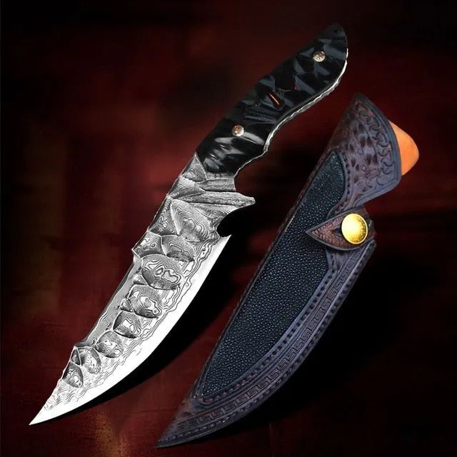 Shadow Blade Damascus Steel Outdoor Knife