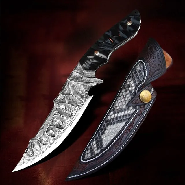 Shadow Blade Damascus Steel Outdoor Knife