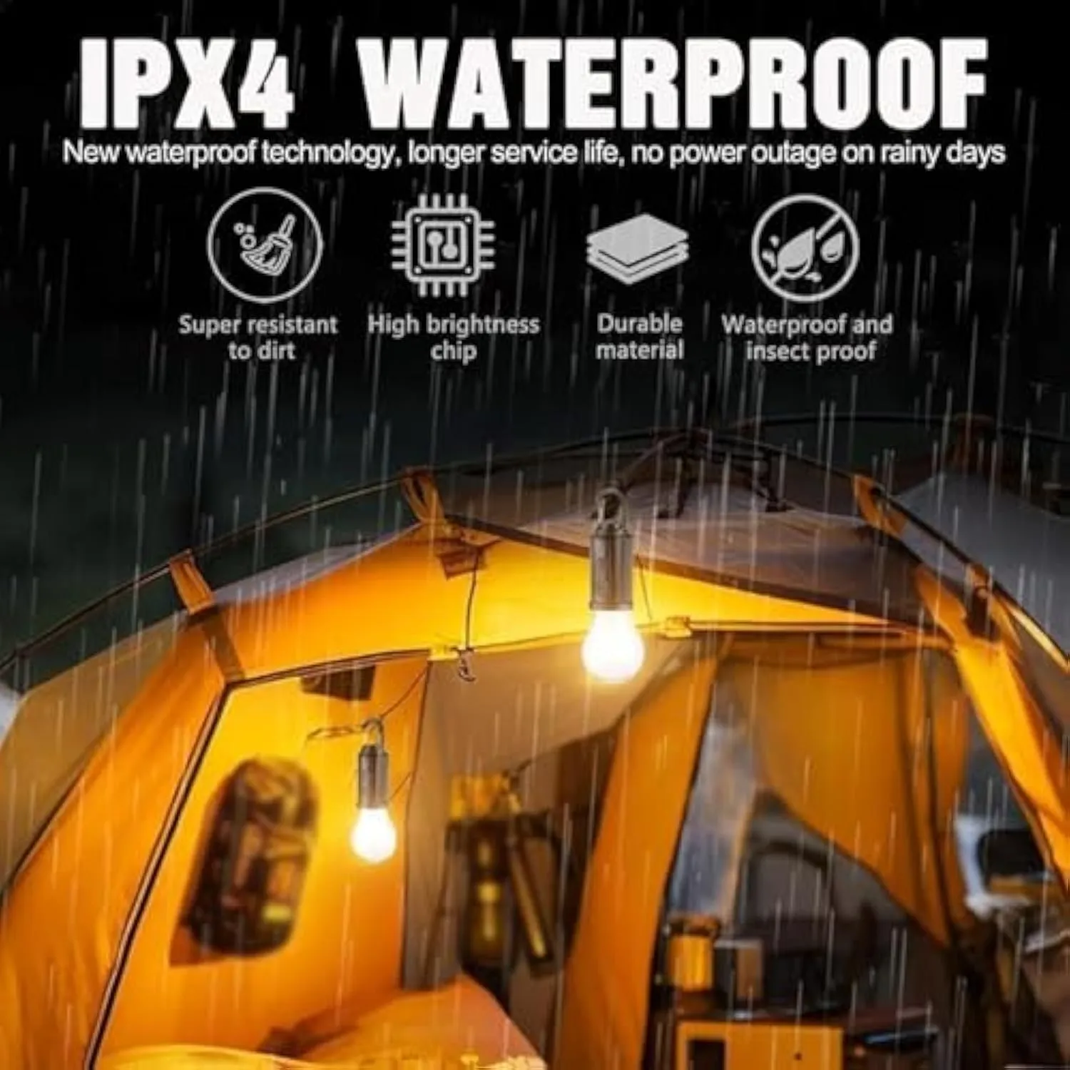 Shineshore Solar Rechargeable Hooked Camping Light, New Outdoor Waterproof Solar Tent Lights USB Rechargeable LED Camping Lantern (Spherical, 5)