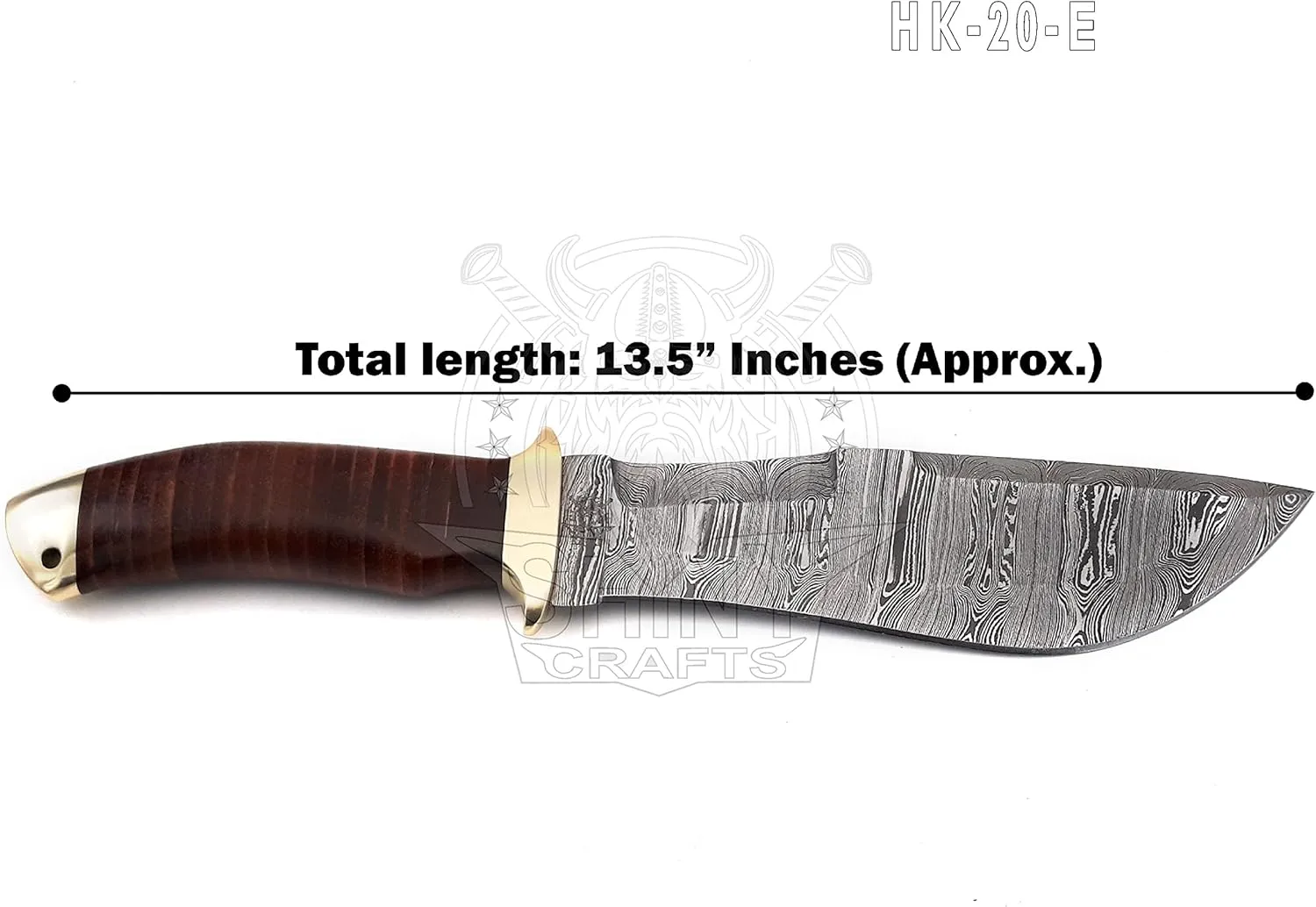 SHINY CRAFTS | 13" Large Handmade Forged Razorback Knife, Fixed Blade Knife, Full Tang Bowie Knife, Hunting Knife, Camping Knife, Knife with Premium Leather Sheath (HK-20-E)