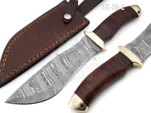 SHINY CRAFTS | 13" Large Handmade Forged Razorback Knife, Fixed Blade Knife, Full Tang Bowie Knife, Hunting Knife, Camping Knife, Knife with Premium Leather Sheath (HK-20-E)