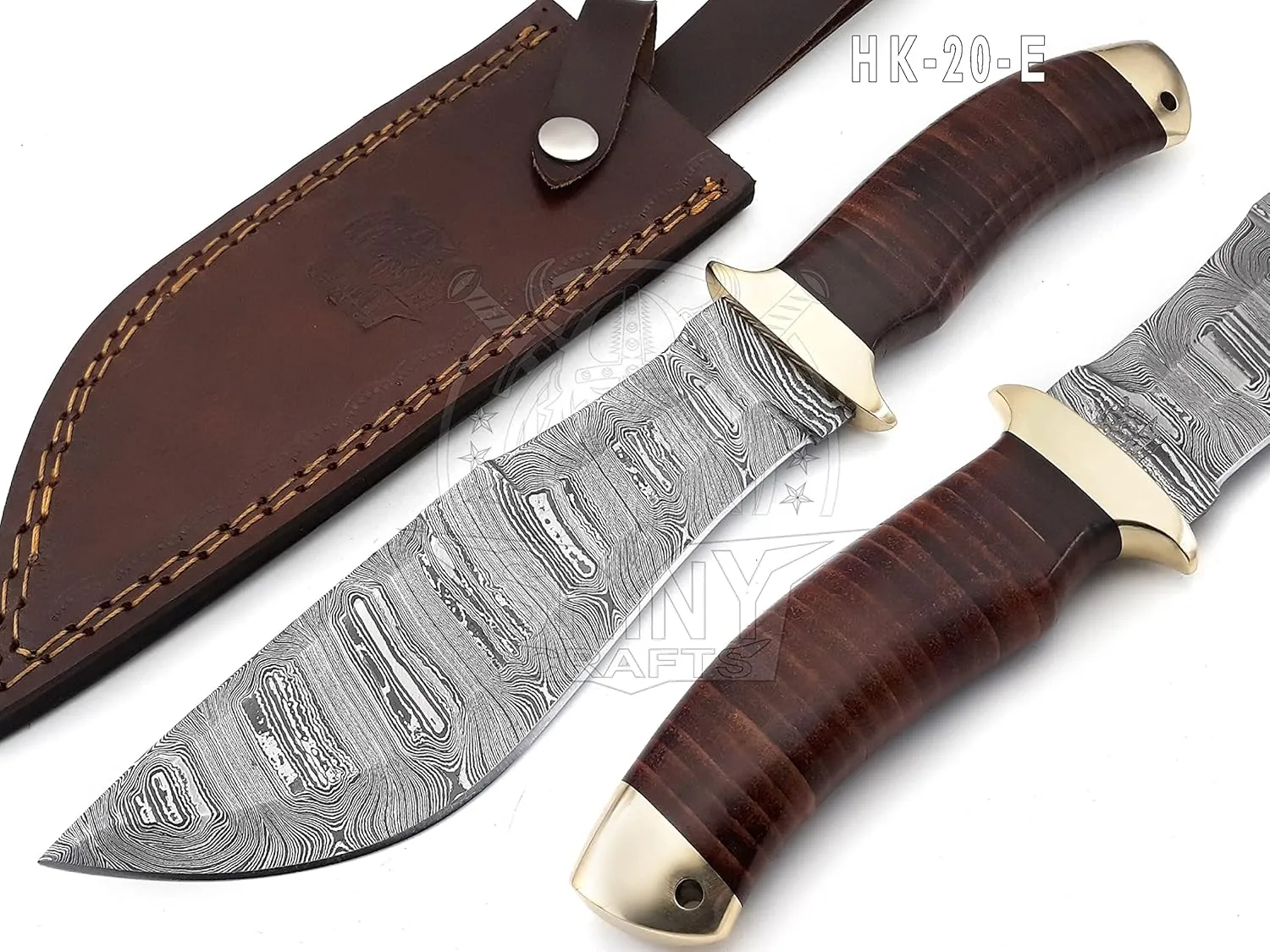 SHINY CRAFTS | 13" Large Handmade Forged Razorback Knife, Fixed Blade Knife, Full Tang Bowie Knife, Hunting Knife, Camping Knife, Knife with Premium Leather Sheath (HK-20-E)