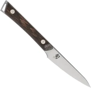 Shun Kanso 3.5" Paring Knife, Handcrafted Japanese Vegetable and Fruit Knife, AUS10A Stainless Steel Blade, Tagayasan Handle, Small Kitchen Tool for Peeling, Coring and Cutting