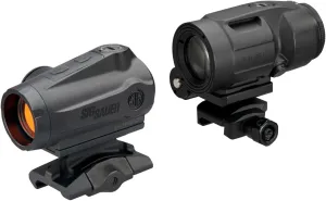SIG SAUER ROMEO5 Gen II 1x20mm 2 MOA Red Dot Sight & 3x22mm JULIET3-Micro Magnifier Combo Kit | Durable Waterproof Adjustable Shooting Optic Package