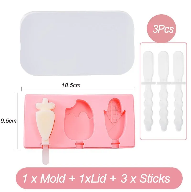 Silicone Cartoon Ice Cream Popsicle Molds - Durable, Easy-to-Use