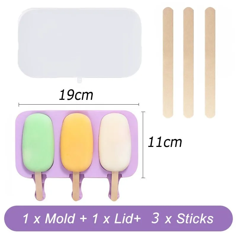 Silicone Cartoon Ice Cream Popsicle Molds - Durable, Easy-to-Use