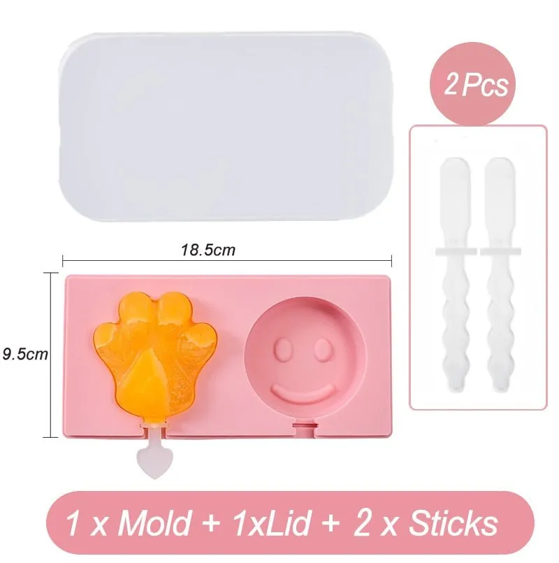 Silicone Cartoon Ice Cream Popsicle Molds - Durable, Easy-to-Use