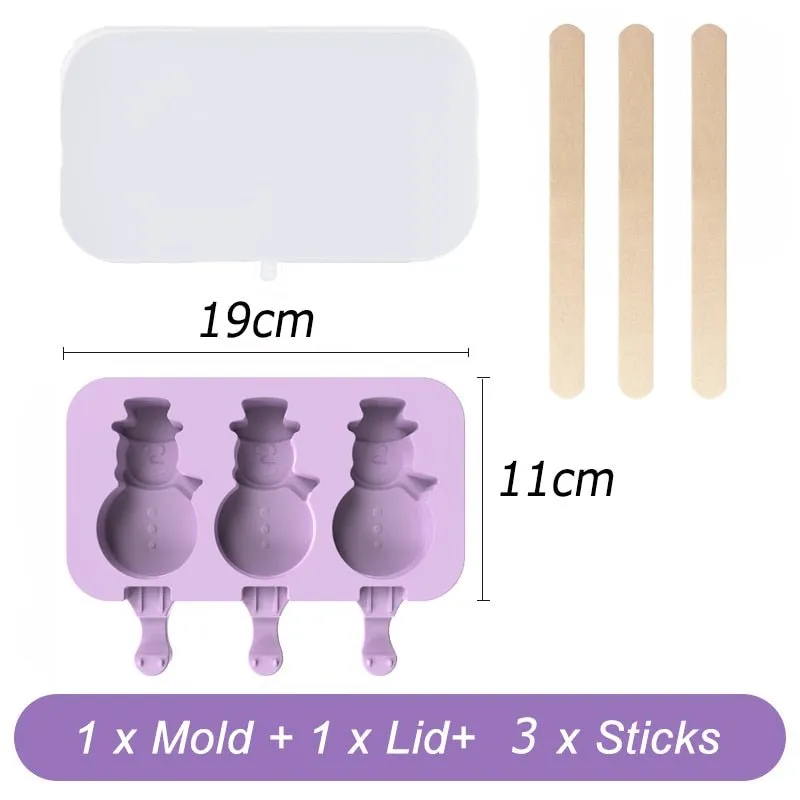 Silicone Cartoon Ice Cream Popsicle Molds - Durable, Easy-to-Use