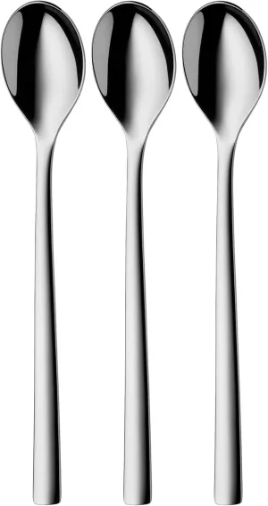 Silit Trend Latte Macchiato Spoons Set of 3, Long Spoons 18.5 cm, Yoghurt Spoon, Polished Cromargan Stainless Steel, Scratch-Resistant, Rustproof, Dishwasher Safe