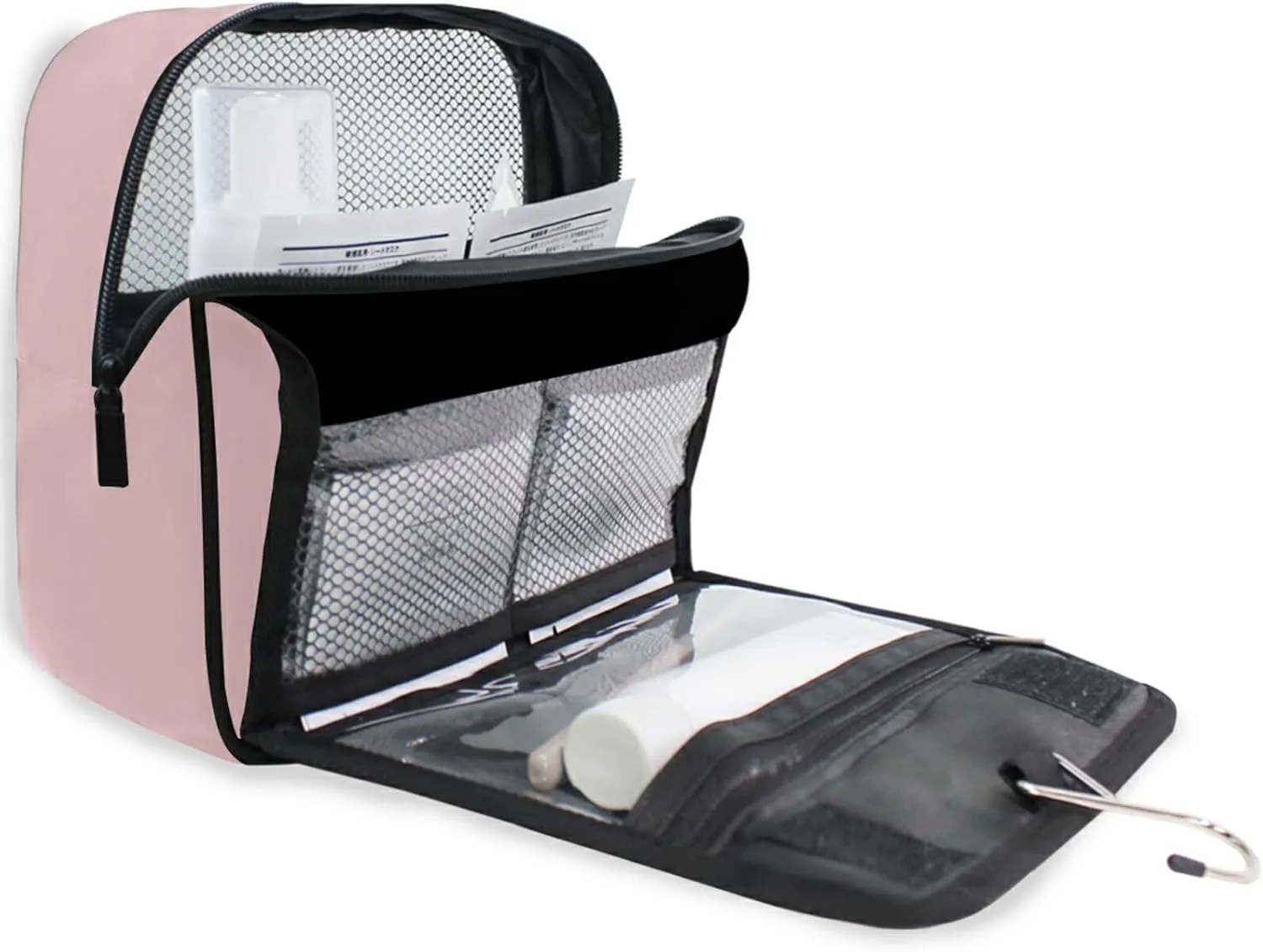 Sinestour Personalized Hanging Travel Toiletry Bag Cosmetic Makeup Bag Pouch Organizer for Women and Girls Waterproof Bright Pink