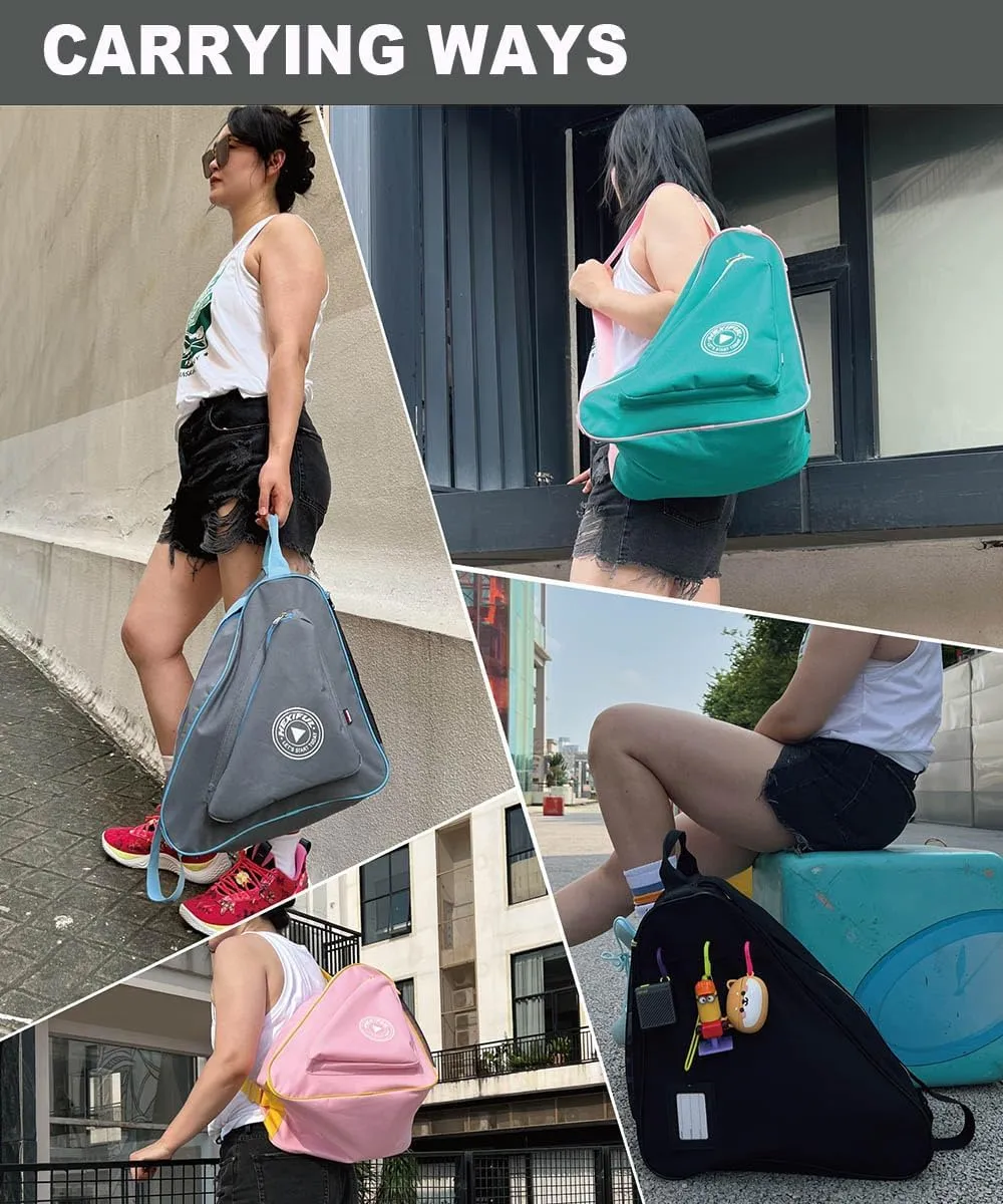 Skate Bag for Ice, Inline, Roller & Quad Skates - Kids & Adults