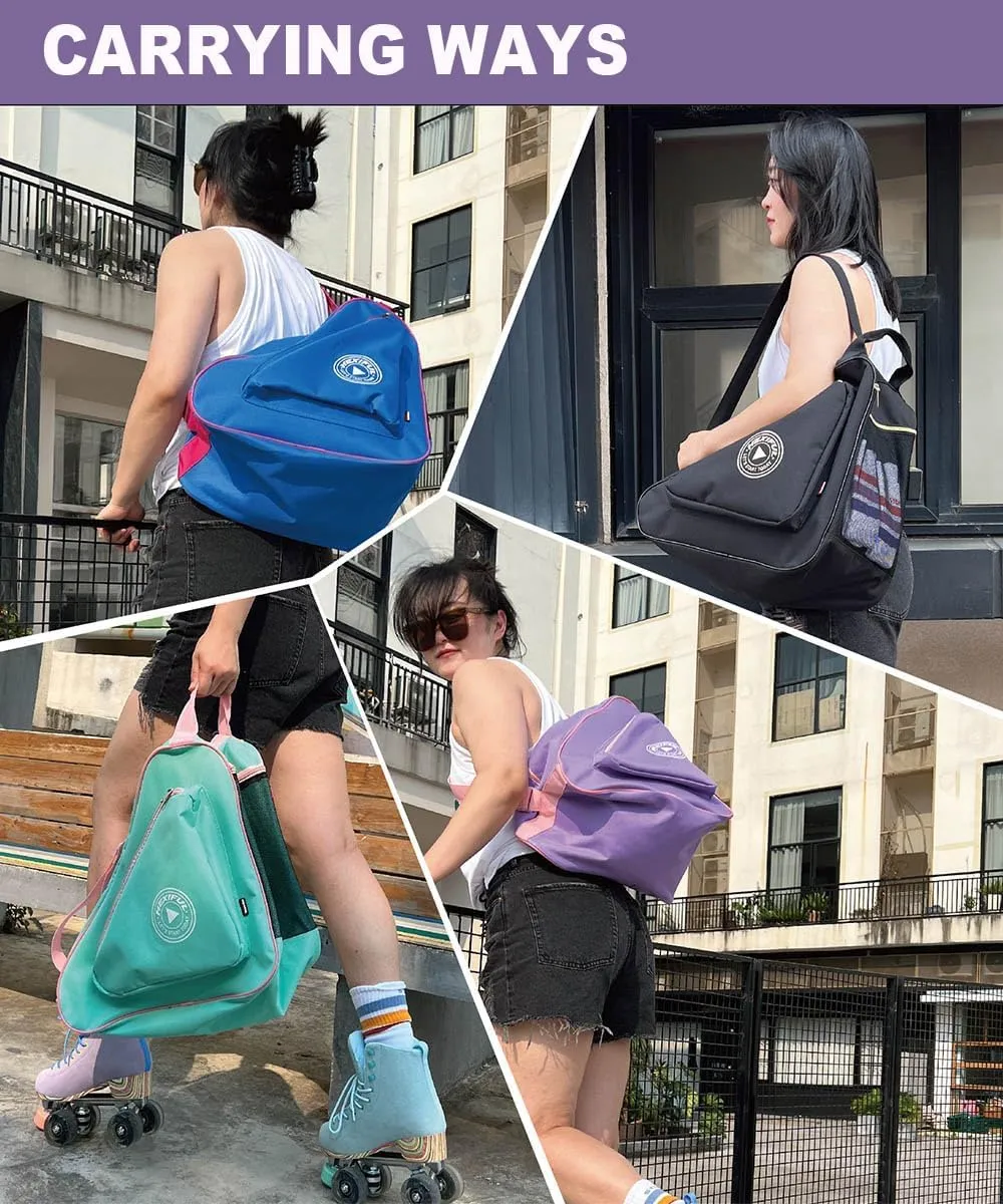 Skate Bag for Ice, Inline, Roller & Quad Skates - Kids & Adults