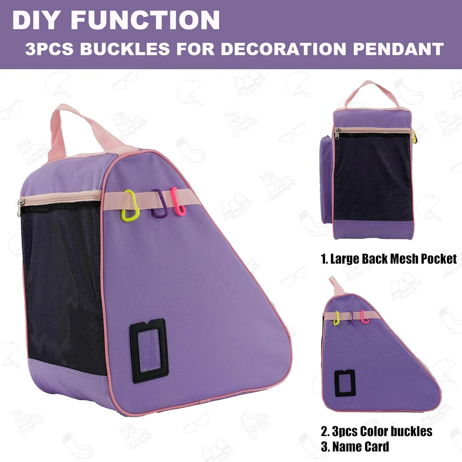Skate Bag for Ice, Inline, Roller & Quad Skates - Kids & Adults
