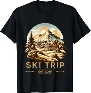 Ski Trip 2025 Men Women Funny Skiing T-Shirt